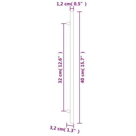 UCHWYTY DO SZAFEK, 20 SZT., SREBRNE, 320 MM, STAL NIERDZEWNA