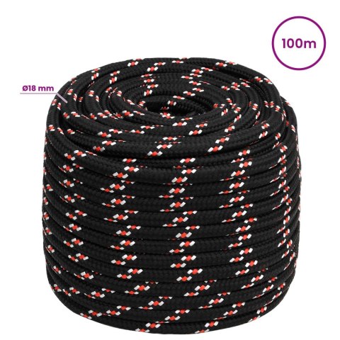 WIELOFUNKCYJNA LINA GOSPODARCZA 18 MM 100 M CZARNY I CZERWONY