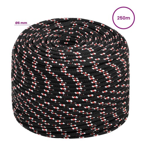WIELOFUNKCYJNA LINA GOSPODARCZA 6 MM 250 M CZARNY I CZERWONY PP