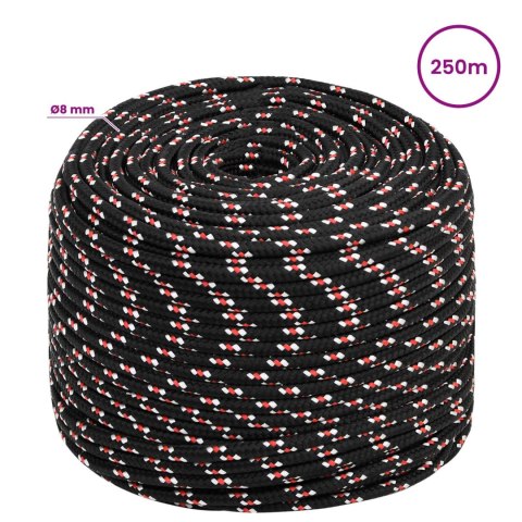 WIELOFUNKCYJNA LINA GOSPODARCZA 8 MM 250 M CZARNY I CZERWONY PP