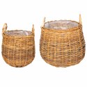 KOSZ NA ROŚLINY GENDT 2 SZT. NATURALNY BRĄZ RATTAN KUBU