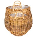 KOSZ NA ROŚLINY GENDT 2 SZT. NATURALNY BRĄZ RATTAN KUBU
