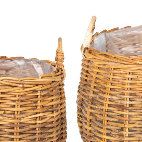 KOSZ NA ROŚLINY GENDT 2 SZT. NATURALNY BRĄZ RATTAN KUBU