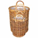 KOSZ NA ROŚLINY GENDT 2 SZT. NATURALNY BRĄZ RATTAN KUBU
