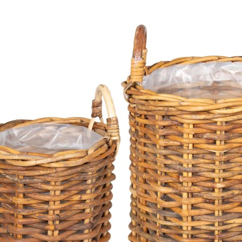 KOSZ NA ROŚLINY GENDT 2 SZT. NATURALNY BRĄZ RATTAN KUBU