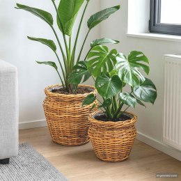 KOSZ NA ROŚLINY GENDT 2 SZT. NATURALNY BRĄZ RATTAN KUBU
