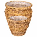 KOSZ NA ROŚLINY GENDT 2 SZT. NATURALNY BRĄZ RATTAN KUBU