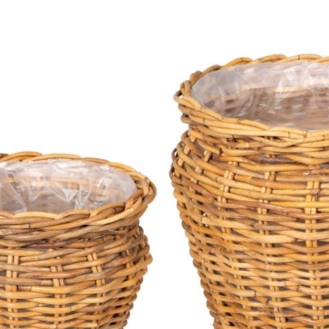 KOSZ NA ROŚLINY GENDT 2 SZT. NATURALNY BRĄZ RATTAN KUBU