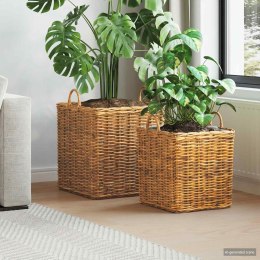 KOSZ NA ROŚLINY GENDT 2 SZT. NATURALNY BRĄZ RATTAN KUBU