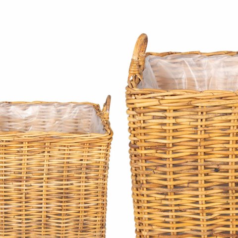 KOSZ NA ROŚLINY GENDT 2 SZT. NATURALNY BRĄZ RATTAN KUBU