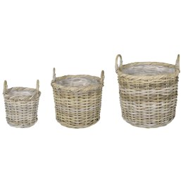 KOSZYK NA ROŚLINY GENDT 3 SZT. NATURALNA SZAROŚĆ RATTAN KUBU