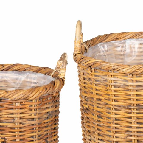 KOSZYK NA ROŚLINY GENDT 3 SZT. NATURALNY BRĄZ RATTAN KUBU
