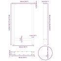 NOGI DO STOŁU BAROWEGO ANTRACYT 2 SZT. 50X(90-91) CM STAL