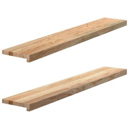 PARAPETY 2 SZT., SUROWE, 120X20X2 CM, LITE DREWNO DĘBOWE