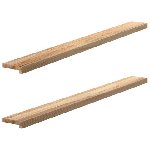 PARAPETY 2 SZT., SUROWE, 160X15X2 CM, LITE DREWNO DĘBOWE