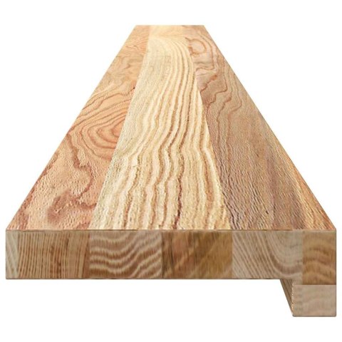 PARAPETY 2 SZT., SUROWE, 160X15X2 CM, LITE DREWNO DĘBOWE