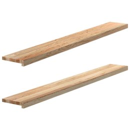 PARAPETY 2 SZT., SUROWE, 160X20X2 CM, LITE DREWNO DĘBOWE