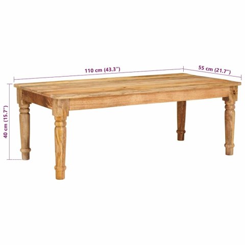 STOLIK KAWOWY BRĄZOWY 110 X 55 X 40 CM DREWNO Z MANGO