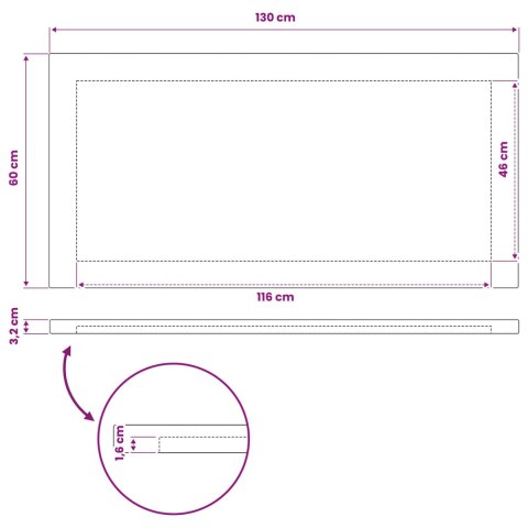 PROSTOKĄTNY BLAT STOŁU 130 X 60 X 3,2 CM PROSTOKĄTNY