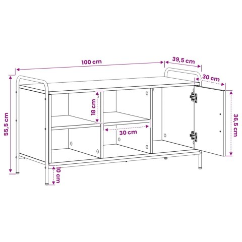 SZAFKA NA BUTY 100 X 39,5 X 55,5 CM DREWNO INŻYNIERYJNE