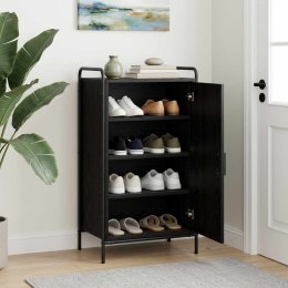 SZAFKA NA BUTY 51 X 36,5 X 93 CM DREWNO INŻYNIERYJNE CZARNY DĄB