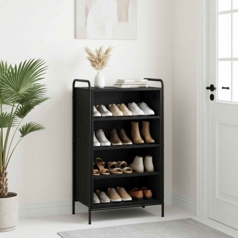 SZAFKA NA BUTY 51 X 36,5 X 93 CM DREWNO INŻYNIERYJNE CZARNY DĄB
