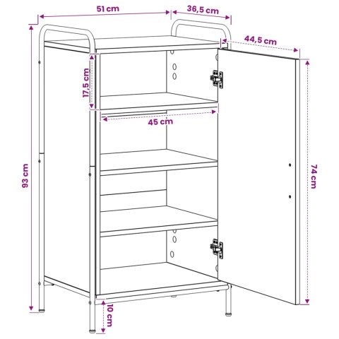 SZAFKA NA BUTY 51 X 36,5 X 93 CM DREWNO INŻYNIERYJNE DĄB SONOMA