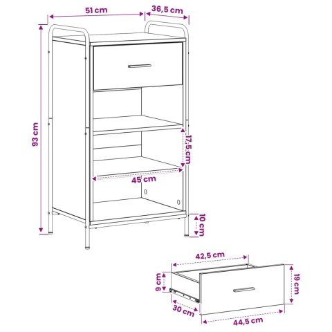SZAFKA NA BUTY 51 X 36,5 X 93 CM DREWNO INŻYNIERYJNE