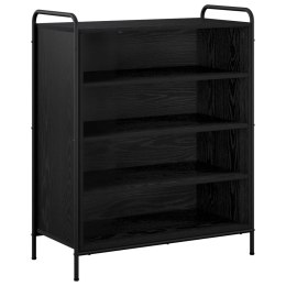 SZAFKA NA BUTY 76 X 36,5 X 93 CM DREWNO INŻYNIERYJNE CZARNY DĄB
