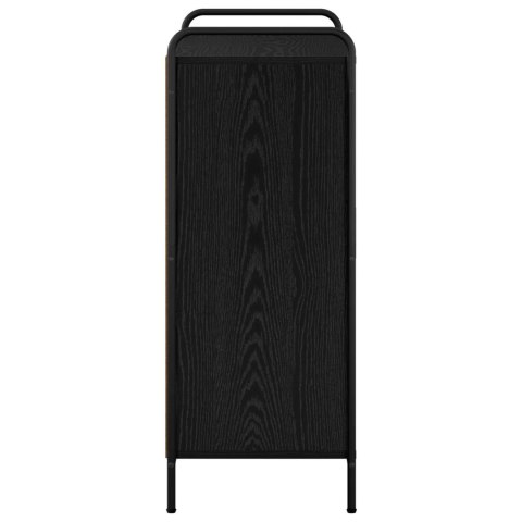 SZAFKA NA BUTY 76 X 36,5 X 93 CM DREWNO INŻYNIERYJNE CZARNY DĄB