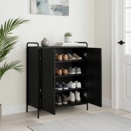 SZAFKA NA BUTY 76 X 36,5 X 93 CM DREWNO INŻYNIERYJNE CZARNY DĄB
