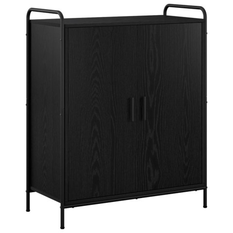 SZAFKA NA BUTY 76 X 36,5 X 93 CM DREWNO INŻYNIERYJNE CZARNY DĄB
