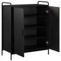 SZAFKA NA BUTY 76 X 36,5 X 93 CM DREWNO INŻYNIERYJNE CZARNY DĄB