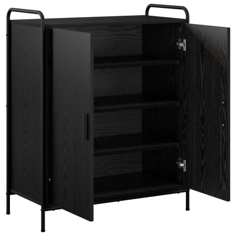 SZAFKA NA BUTY 76 X 36,5 X 93 CM DREWNO INŻYNIERYJNE CZARNY DĄB