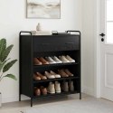 SZAFKA NA BUTY 76 X 36,5 X 93 CM DREWNO INŻYNIERYJNE CZARNY DĄB