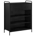 SZAFKA NA BUTY 76 X 36,5 X 93 CM DREWNO INŻYNIERYJNE CZARNY DĄB