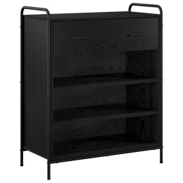 SZAFKA NA BUTY 76 X 36,5 X 93 CM DREWNO INŻYNIERYJNE CZARNY DĄB