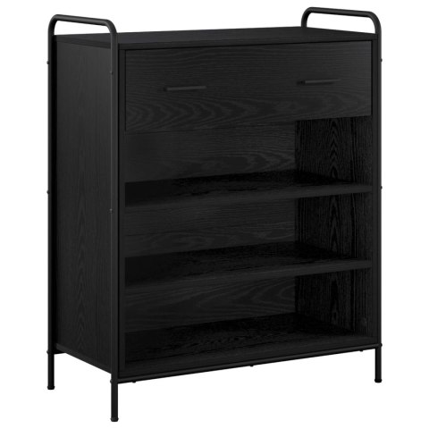 SZAFKA NA BUTY 76 X 36,5 X 93 CM DREWNO INŻYNIERYJNE CZARNY DĄB