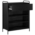SZAFKA NA BUTY 76 X 36,5 X 93 CM DREWNO INŻYNIERYJNE CZARNY DĄB