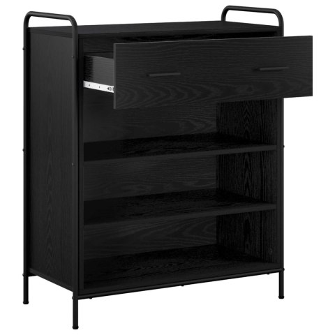 SZAFKA NA BUTY 76 X 36,5 X 93 CM DREWNO INŻYNIERYJNE CZARNY DĄB