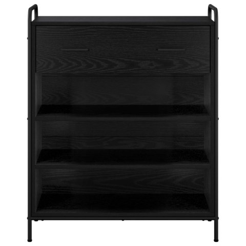 SZAFKA NA BUTY 76 X 36,5 X 93 CM DREWNO INŻYNIERYJNE CZARNY DĄB