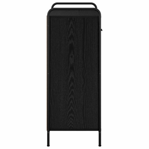 SZAFKA NA BUTY 76 X 36,5 X 93 CM DREWNO INŻYNIERYJNE CZARNY DĄB