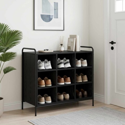 SZAFKA NA BUTY 85 X 39,5 X 75 CM DREWNO INŻYNIERYJNE CZARNY DĄB