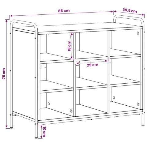SZAFKA NA BUTY 85 X 39,5 X 75 CM DREWNO INŻYNIERYJNE DĄB SONOMA