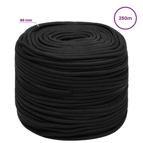 WIELOFUNKCYJNA LINA GOSPODARCZA 6 MM 250 M CZARNY PP