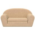 2-OS. SOFA DLA DZIECI, ROZKŁADANA, KREMOWA, MIĘKKI PLUSZ