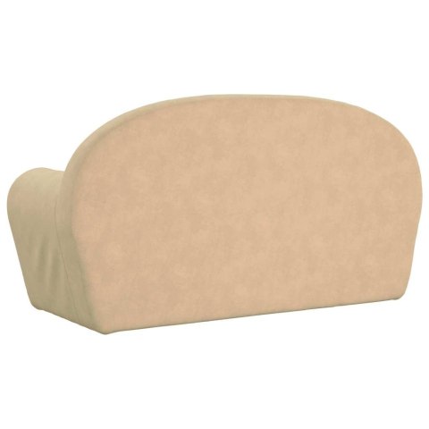 2-OS. SOFA DLA DZIECI, ROZKŁADANA, KREMOWA, MIĘKKI PLUSZ