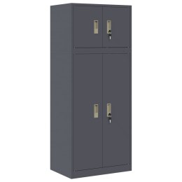 SZAFKA DO PRZECHOWYWANIA 2 SZT. ANTRACYT 60 X 40 X 145 CM STAL