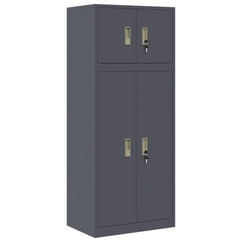SZAFKA DO PRZECHOWYWANIA 2 SZT. ANTRACYT 60 X 40 X 145 CM STAL