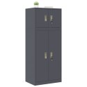 SZAFKA DO PRZECHOWYWANIA 2 SZT. ANTRACYT 60 X 40 X 145 CM STAL